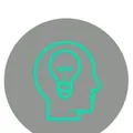 Head with lightbulb icon